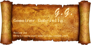 Gemeiner Gabriella névjegykártya